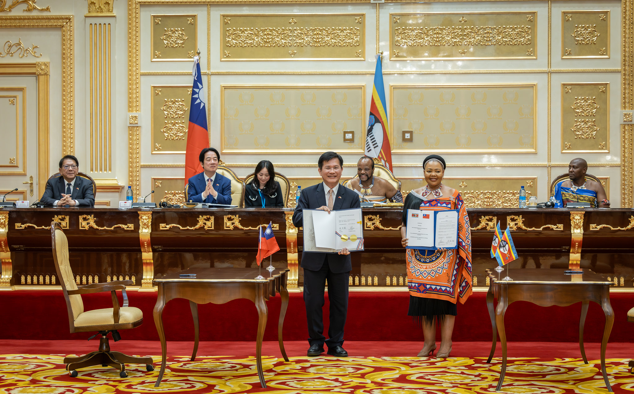 賴清德總統與 Mswati III 國王共同見證《關務互助協定》簽署
