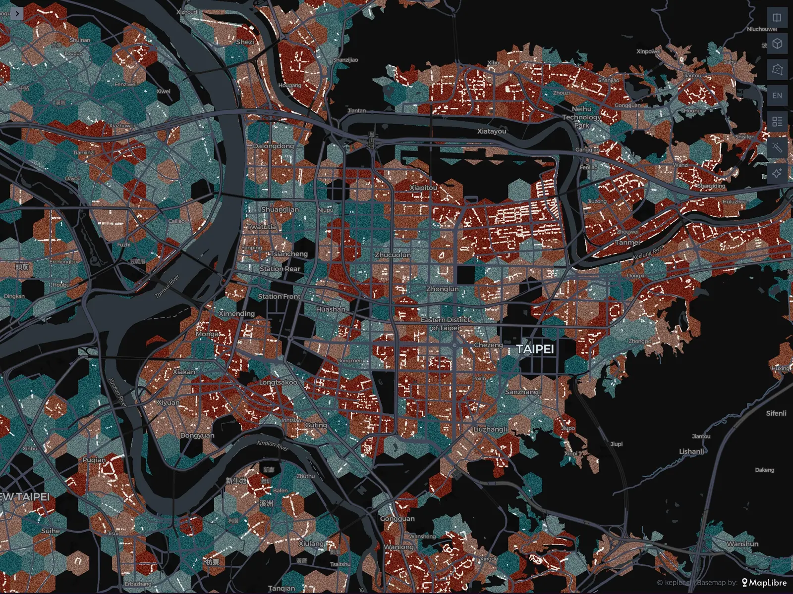 DAY 0, la première carte : conversion d’un CSV en GeoJSON, glissé dans Kepler.gl, et première carte de Taïwan sans écrire de code