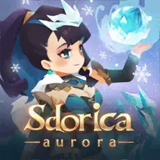 Sdorica 萬象物語遊戲 logo，極光主題角色立繪「aurora」副標題版本