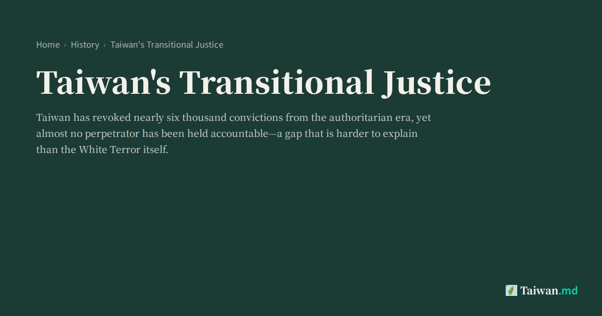 Tansitional Justice Taiwan Transitional Justice | Taiwan.md